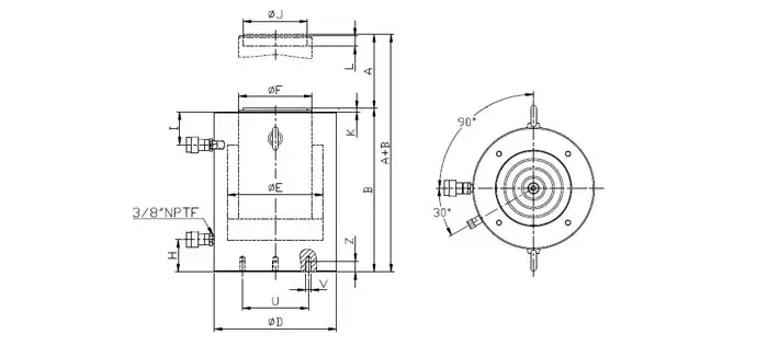 Xi lanh thủy lực lớn hai chiều 1000ton có khả năng nâng cao