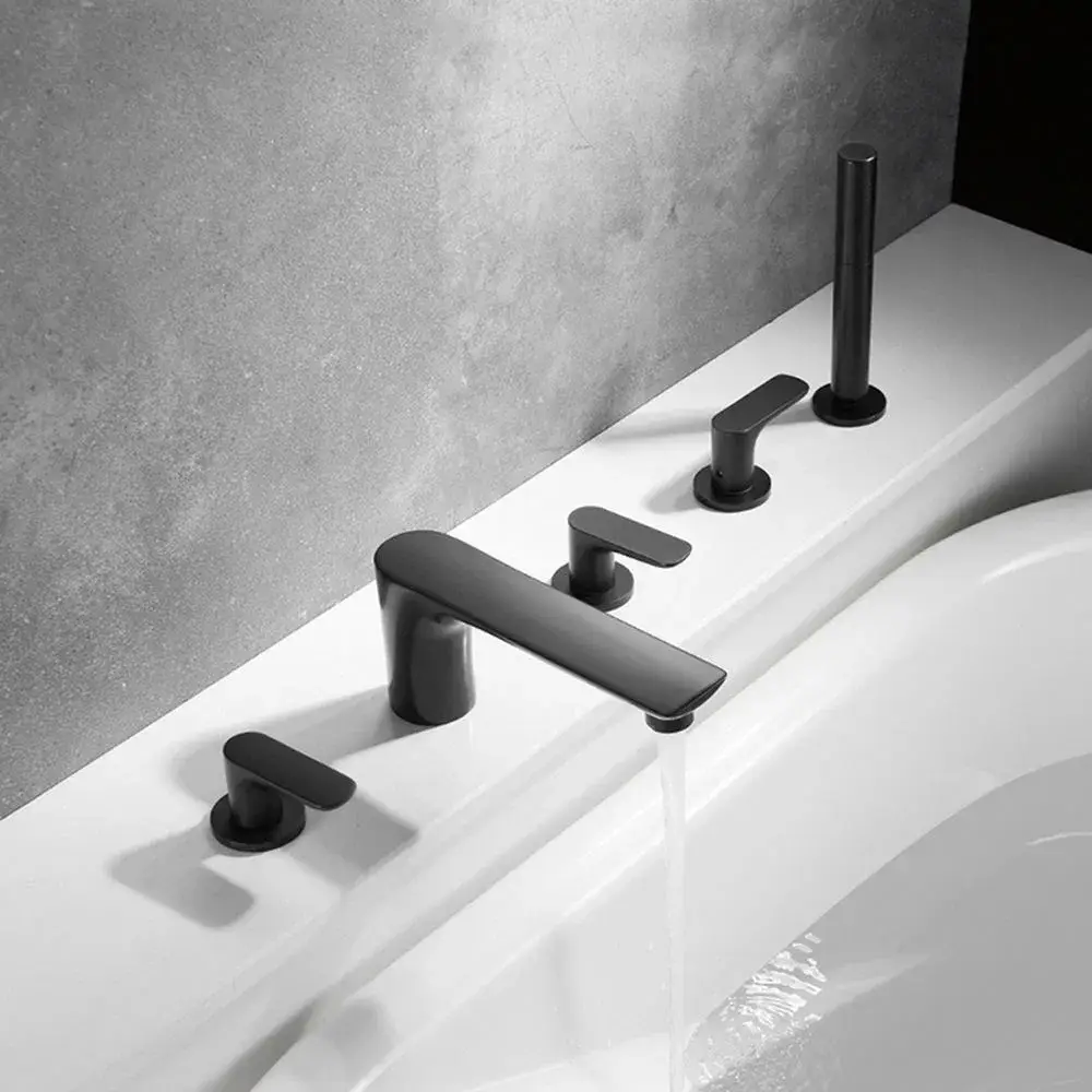 Vòi sen phòng tắm mạ chrome lắp trên bệ, thiết kế đơn giản, cung cấp sỉ