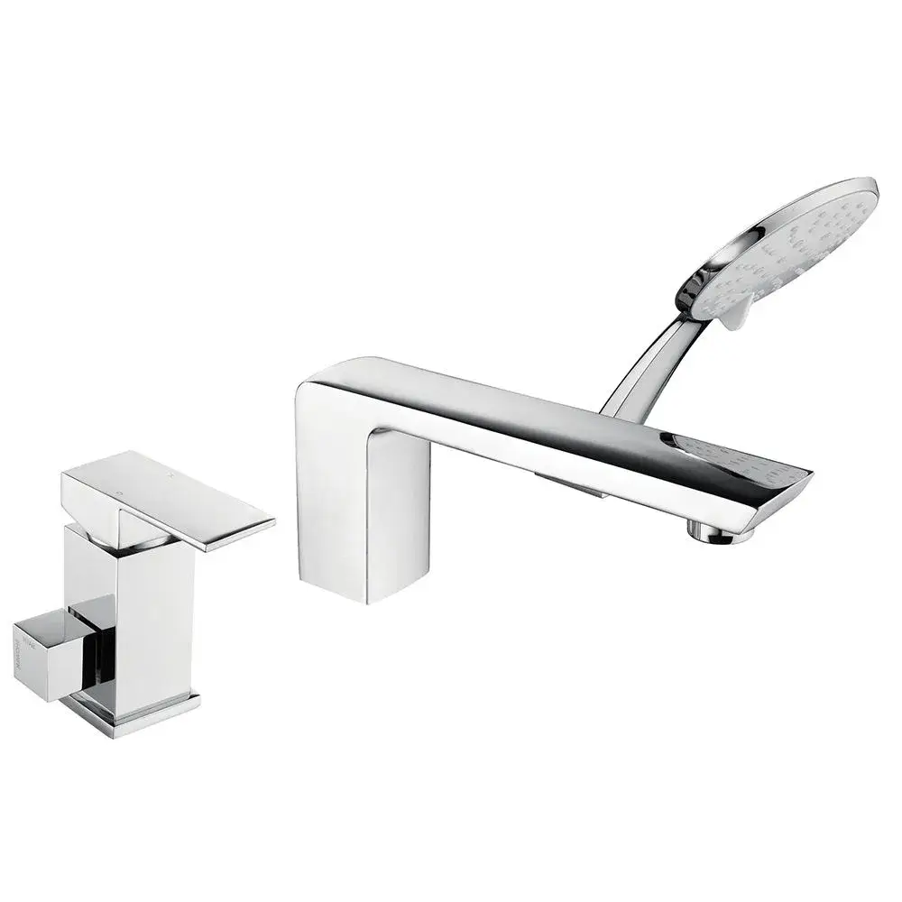 Vòi sen phòng tắm mạ chrome lắp trên bệ, thiết kế đơn giản, cung cấp sỉ