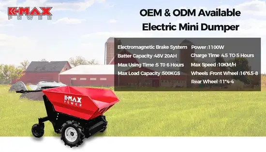 Xe đẩy điện mini chất lượng đạt chuẩn TUV CE - Vận chuyển đất linh hoạt, chịu tải trọng lên đến 500kg